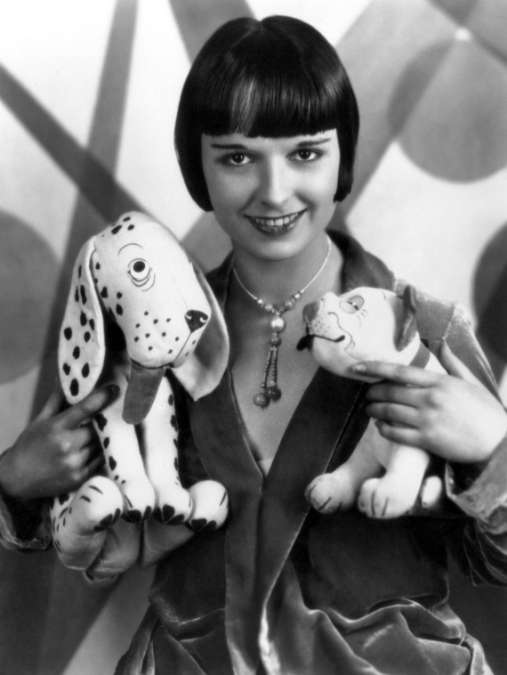 Louise Brooks with Cute Cuddly Dogs