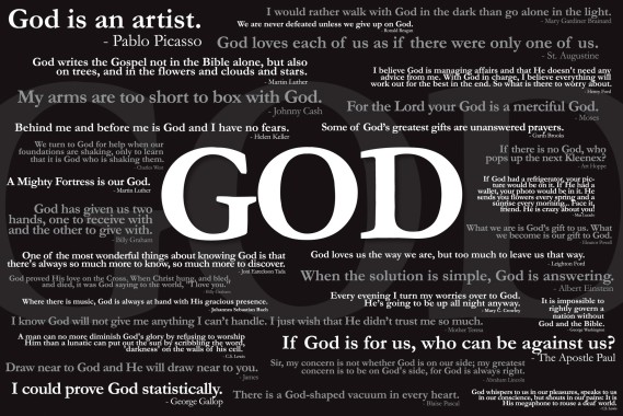 God Quotes Poster Half White